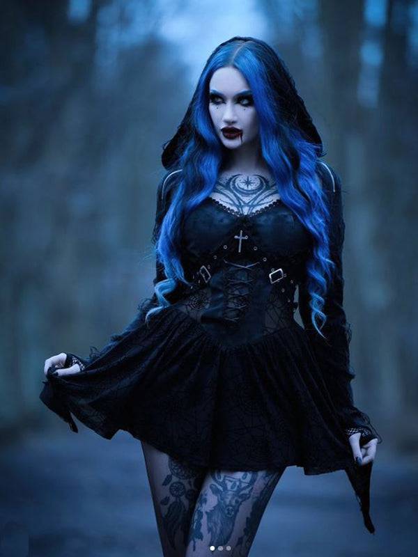 Dark in Love Spider Mesh Jurk Maat L