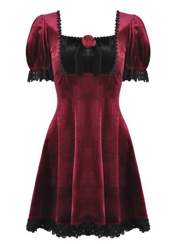 Dark in Love Evening Rose Jurk - DivineDarkness- Online shop voor Gothic en Alternatieve Kleding!