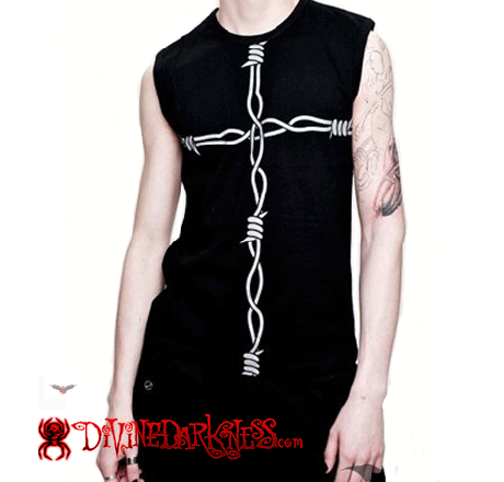 Barbed Wire Top - DivineDarkness- Online shop voor Gothic en Alternatieve Kleding!