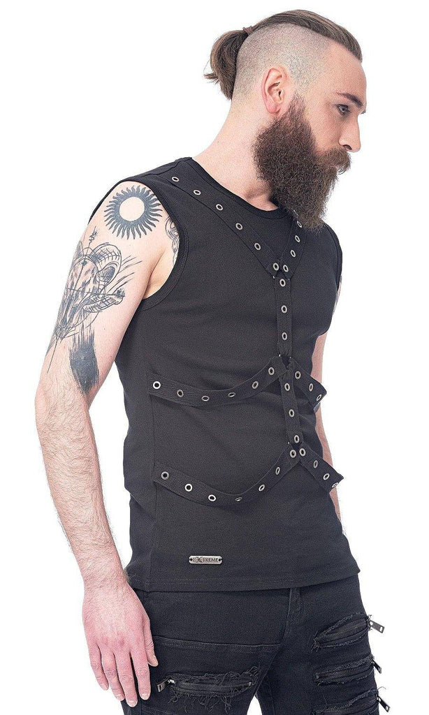 Eyelets Top - DivineDarkness- Online shop voor Gothic en Alternatieve Kleding!