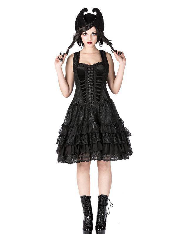 Jewel Black Jurk - DivineDarkness- Online shop voor Gothic en Alternatieve Kleding!