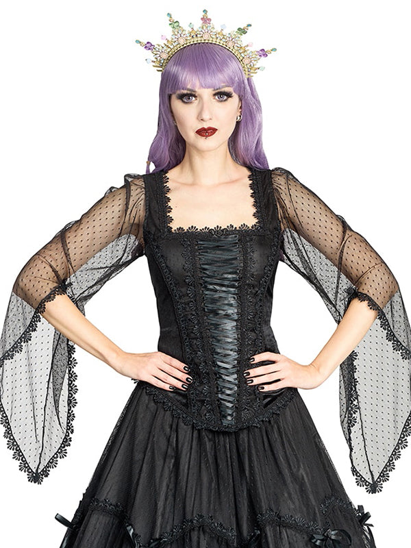 Curse Top Zwart - DivineDarkness- Online shop voor Gothic en Alternatieve Kleding!