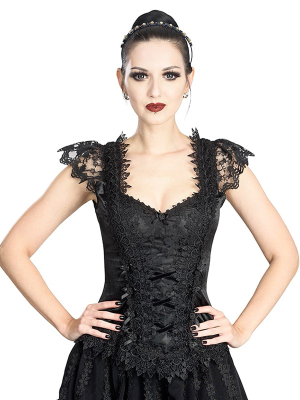 Iconic Top Zwart - DivineDarkness- Online shop voor Gothic en Alternatieve Kleding!