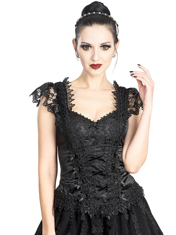 Iconic Top Zwart - DivineDarkness- Online shop voor Gothic en Alternatieve Kleding!