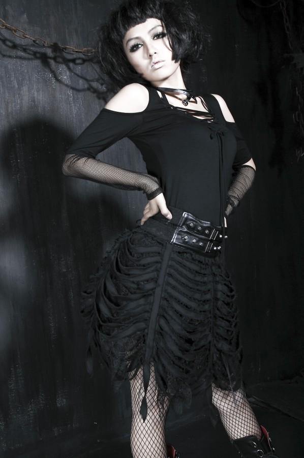 Zwarte gothic rok